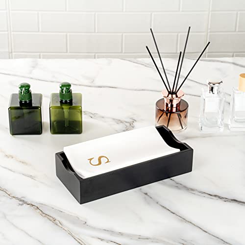 Gold Letter S White Paper Linen Feel Guest Towels (Gold / 2000 Count / S)