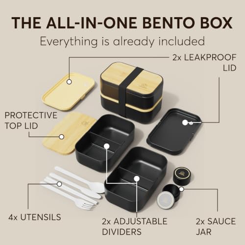 Bento Box Adult (XL - 68 oz / Black Beige)
