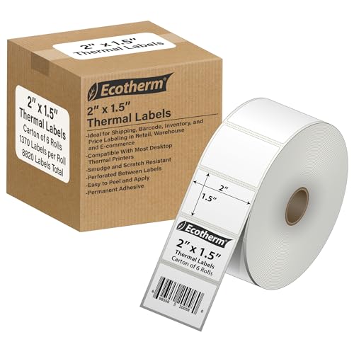 2" x 1.5" Thermal Labels (2 x 1.5 - 8220 Labels)