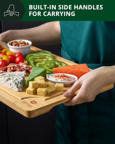 Wooden Cutting Boards for Kitchen Meal Prep & Serving (2-Piece / Natural)