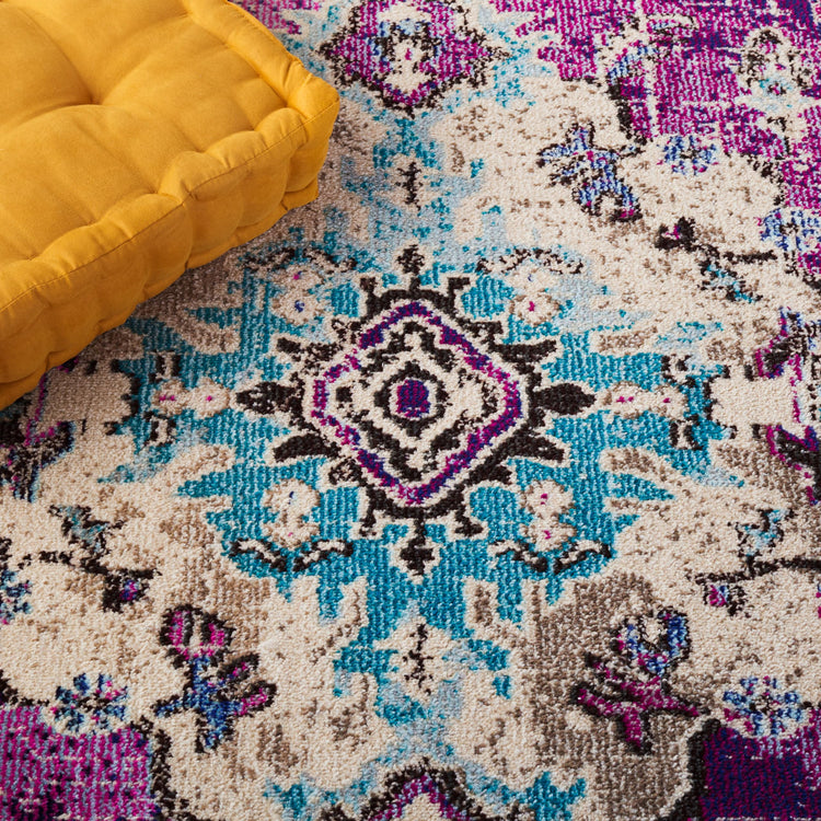 Monaco Runner Rug 2'2"x12' (2'2" x 12' (Runner) / Violet/Light Blue)