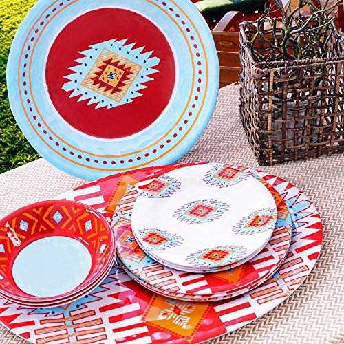 Southwest 14 Piece Aztec Melamine Plastic Dinnerware Set (14 Piece / Southwest Melamine)