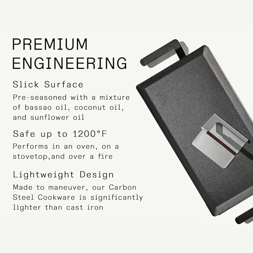 Cookware Carbon Steel Griddle + Grill Press (19" with Press)