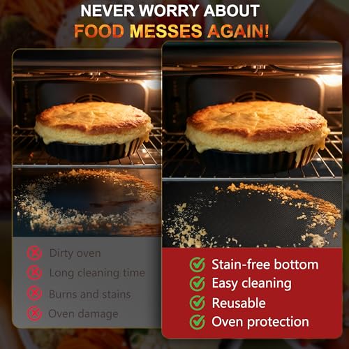 2 Pack Oven Liners for Bottom of Oven (25 Inch 2 Pack / Black)
