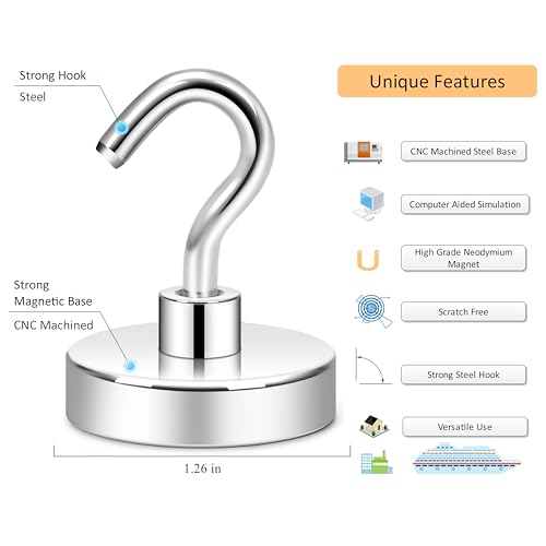 Magnetic Hooks (Silver / 1.26 inches)
