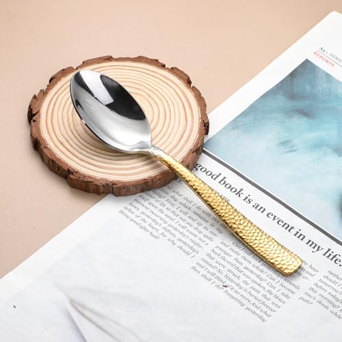 Hammered Silverware Set For 4 (20pcs Gold)