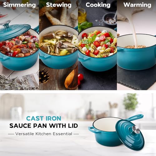 1QT Saucepan with Lid (Dark Cyan / 1 Quarts)