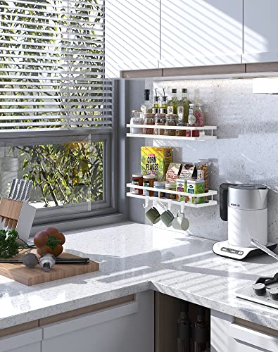 Spice Rack Organizer Wall Mount (Rice White)