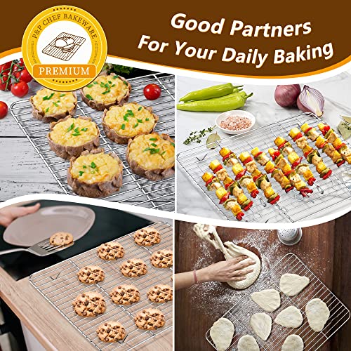 16 Inch Baking Sheet with Rack Set (Pans with Flat Racks / 16 + 16 Inch)