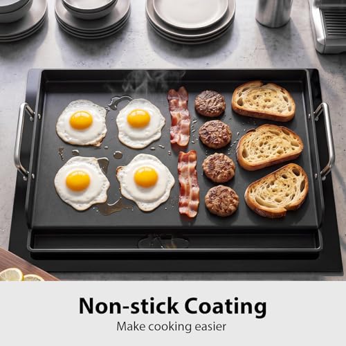 17 x 13 Ceramic Nonstick Flat Top Griddle for Gas Grill and Stove (17" x 13" x 2.6")