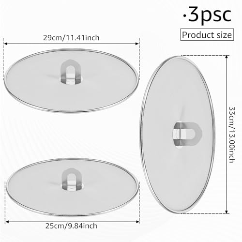 3PCS Stainless Steel Splatter Guard