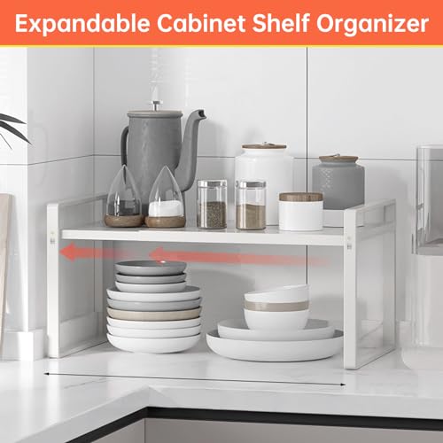 Expandable Cabinet Shelf Organizer for Kitchen 11" (11" wide ( 2 PACK))