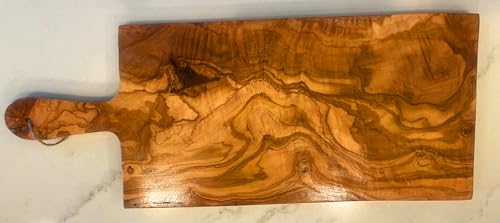 20" Handmade Olive Wood Charcuterie Board (20"L x 8"W)