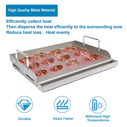Cast Iron Griddle for Gas Grill Flat Top Griddle Insert for Outdoor Gas Grill (25" x 16" x 3.2")