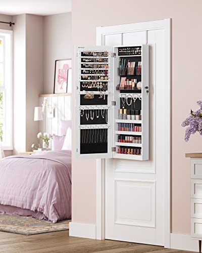 Mirror Jewelry Cabinet Armoire (White / 42.5-Inch Basic)