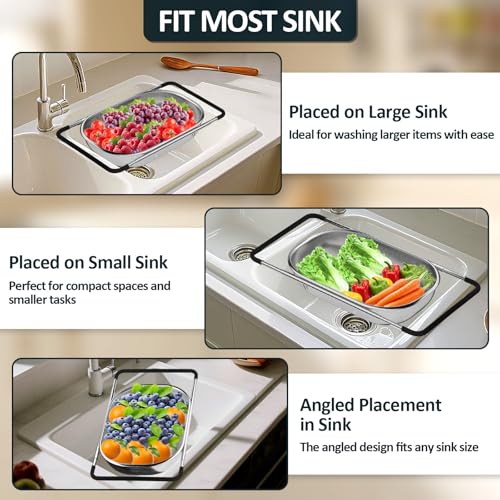 Over the Sink Colander (Light Black)