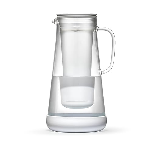 Home Glass Water Filter Pitcher (White)