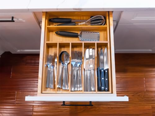 Bamboo Kitchen Drawer Organizer (13 x 17 Inch (7 Slots))