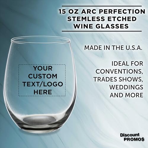 Custom Stemless Wine Glasses in Bulk by ARC Perfection (- Custom – Black / 10/50/100)