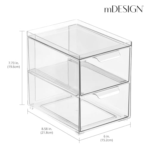 Stackable Storage Containers Box with 2 Pull (8 x 6 x 7 (Pack of 1))