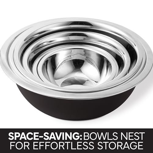 Stainless Steel Mixing Bowls Set (6 Pieces / Black)