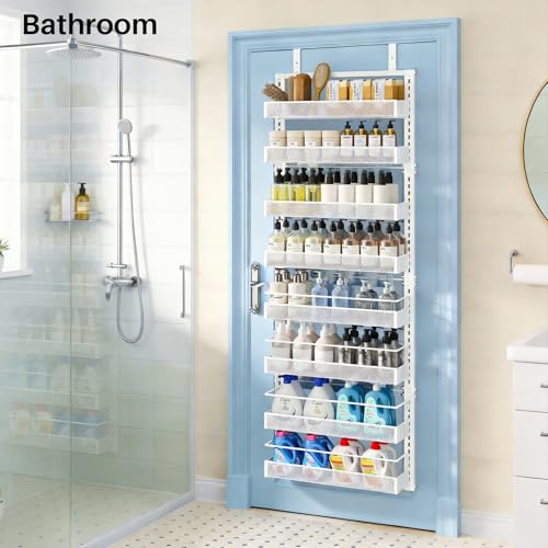 8 Tiers Over the Door Organizer (White / 17" W x 6" D x 69" H)