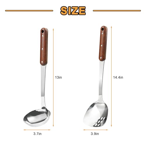 Stainless Steel Wok Spatula and Ladle Tool (Sliver / Cooking utensils-A)
