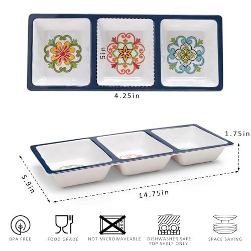 3 Section Divided Serving Trays (Talavera 3 Section Tray)