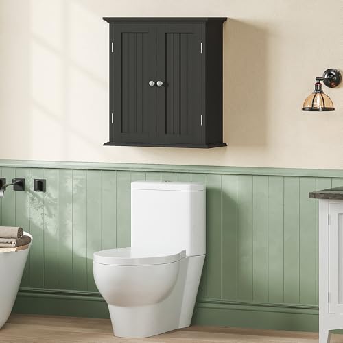 Bathroom Wall Cabinet Set of 2 (Black / 8.8"D x 21.1"W x 24"H (2 pack))