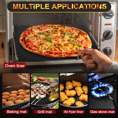 2 Pack Oven Liners for Bottom of Oven (25 Inch 2 Pack / Black)