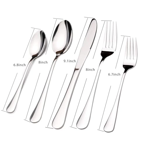 Silverware Set for 8 with Serving Utensils (Modern / 45 Piece)