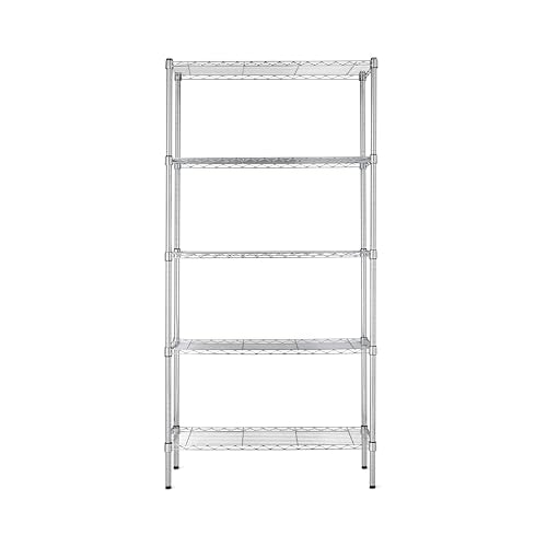 5 Shelf Adjustable Heavy Duty Steel Wire Rack (5 -Shelf / 36" L x 14" W x 72" H / Chrome)