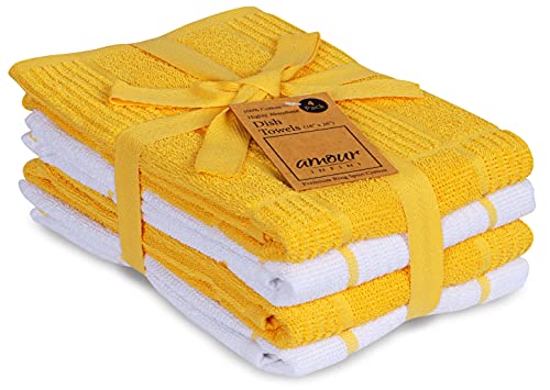 Kitchen Towels Pack of 4 (Yellow Box / 16" x 26" - 4 pack)