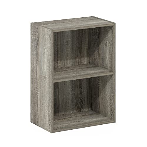 LUDER 2 Tier Book Shelf (French Oak / 2-Tier, 9 x 16 x 21)