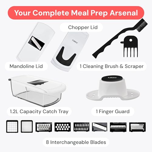 Pro Original Vegetable Chopper & Mandoline Slicer 8 (White / 8 in 1)