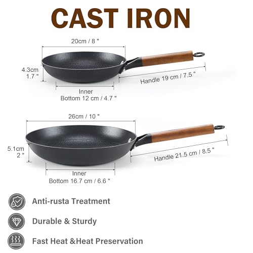 Cast Iron 8 10 Inch Nonstick Skillets (8 and 10-Inch)