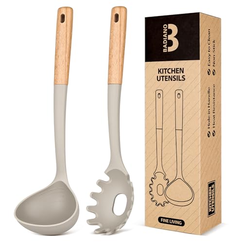 Kitchen Pasta Fork and Ladle Set (Khaki)
