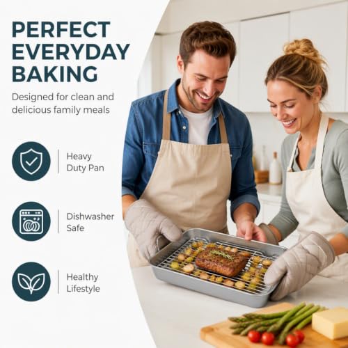 Rectangular Roasting Pan and Rack (9.3×6.9×2in)