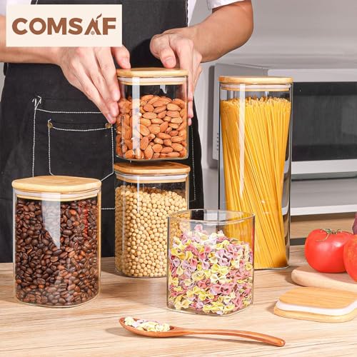 Glass Storage Containers Set of 6 (0.6 qt x 3 + 0.8 qt x 1 + 1.2 qt x 1 + 2.2 qt x 1)