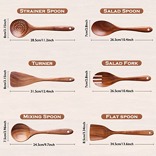 6 Piece Teak Wood Cooking Utensil Set (6Pcs Set)