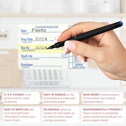2x3 Dissolvable Food Labels (Blue / 1000 Count)