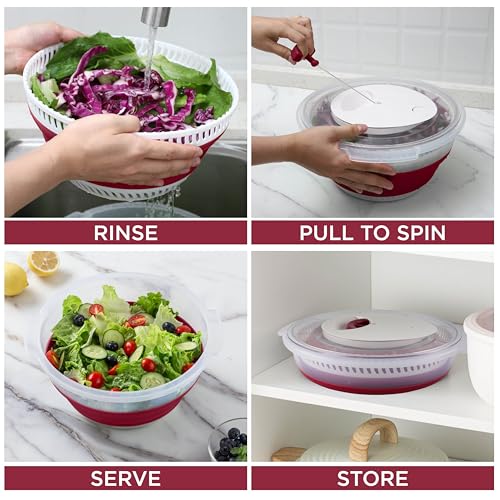 Collapsible Salad Spinner (Rose)