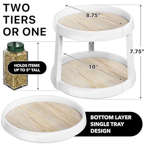 2 Tier Lazy Susan Spice Organizer (Maple)
