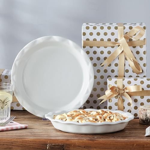 36oz Ceramic Pie Pan (White(2 PCS) / 36 OZ)