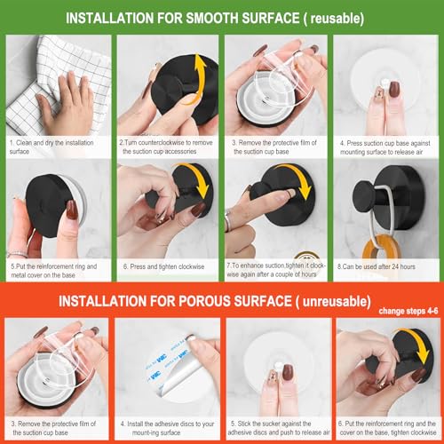 Suction Cup Hooks for Shower (White)