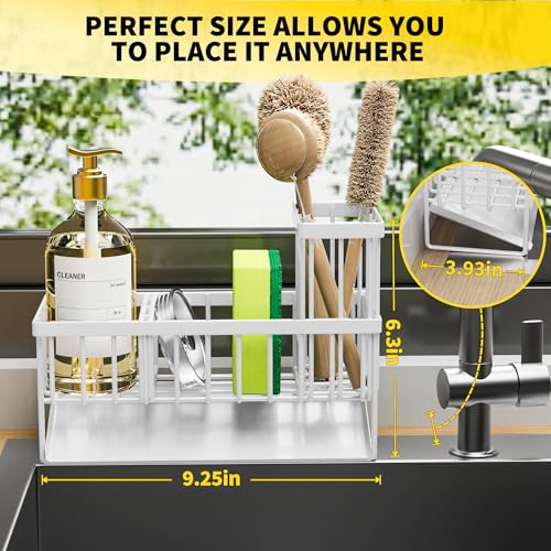 Sink Caddy Sponge Holder (White / 9.25 inches)