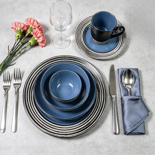 HomeVss 48 Piece Dinnerware Set (Blue / Service for 8 - 48pc Set)