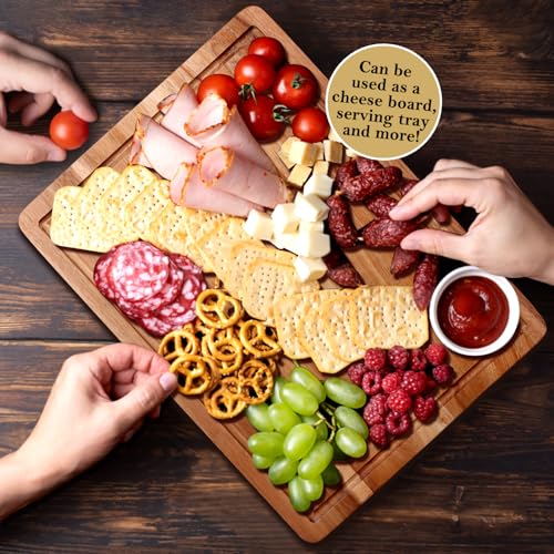 Acacia Wood Cutting Boards for Kitchen Wooden Chopping Board with Handle (Acacia Wood / 15"L x 11"W)