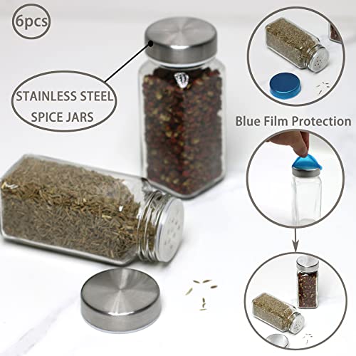 6pcs Spice Jars (Stainless Steel Lids / 6pcs)