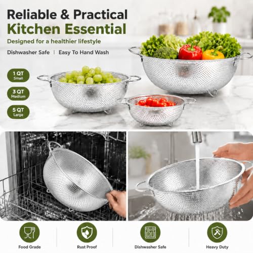 Colander 5qt Stainless Steel Micro (5 qt)